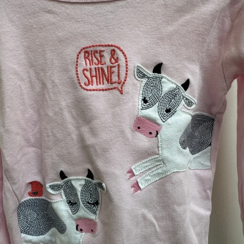 Simple Joys by Carter’s 4T Girls Rise & Shine Cow Long Sleeve Pajama Top